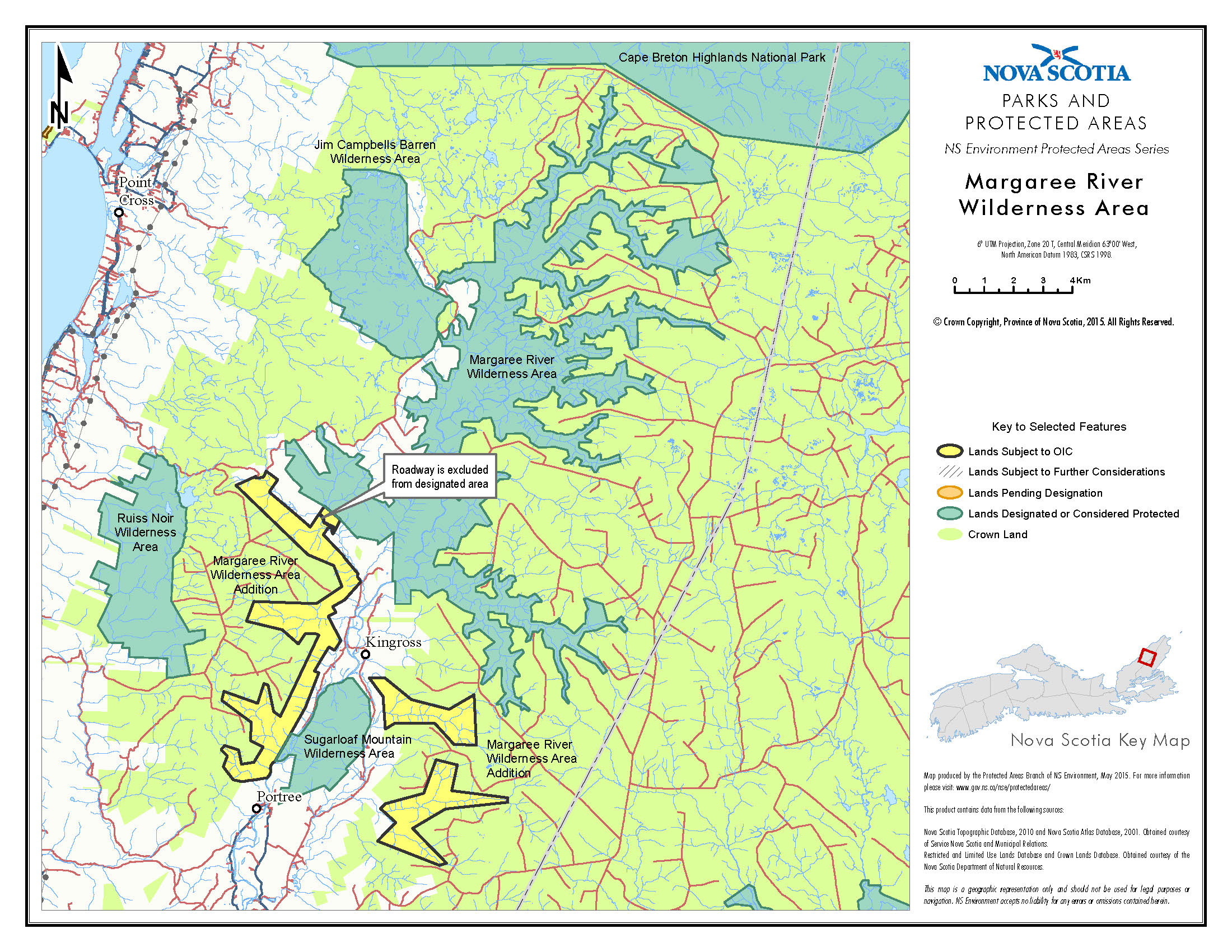 Approximate boundaries of addition to Margaree River Wilderness Area